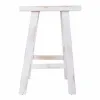 Stool Alexandra House Living White Pinewood 25 x 50 x 35 cm