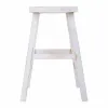 Stool Alexandra House Living White Pinewood 25 x 50 x 35 cm