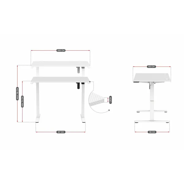 Rašomasis stalas Huzaro HZ-Hero 7.9 White Balta