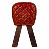 Stool Alexandra House Living Brown Leather Mango wood 51 x 30 x 41 cm