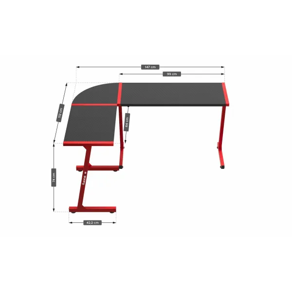 Rašomasis stalas Huzaro HZ-Hero 6.0 Red Raudona