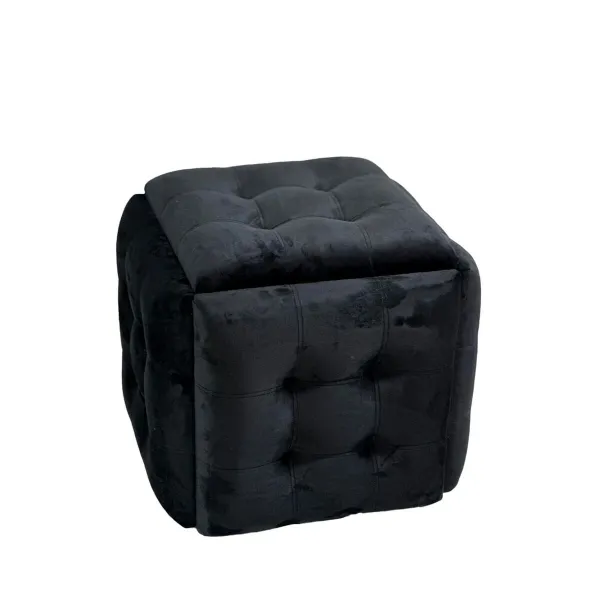 Taburečių rinkinys GO GIFT Transformer Juoda Aksomas Plienas 50 x 50 x 50 cm Fotelis 5 viename 5 vnt.