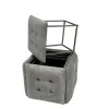 Set of stools GO GIFT Transformer Grey Velvet Steel 50 x 50 x 50 cm Pouffe 5-in-1 5 Units