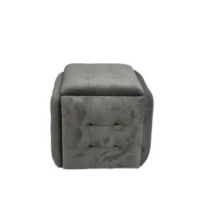 Stool Alexandra House Living Grey Wood synthetic rattan 40 x 48 x 40 cm