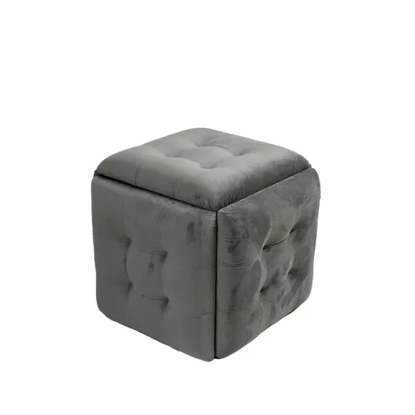 ķebļu komplekts GO GIFT Transformer Pelēks Samts Tērauds 50 x 50 x 50 cm Pufs 5-in-1 5 gb.