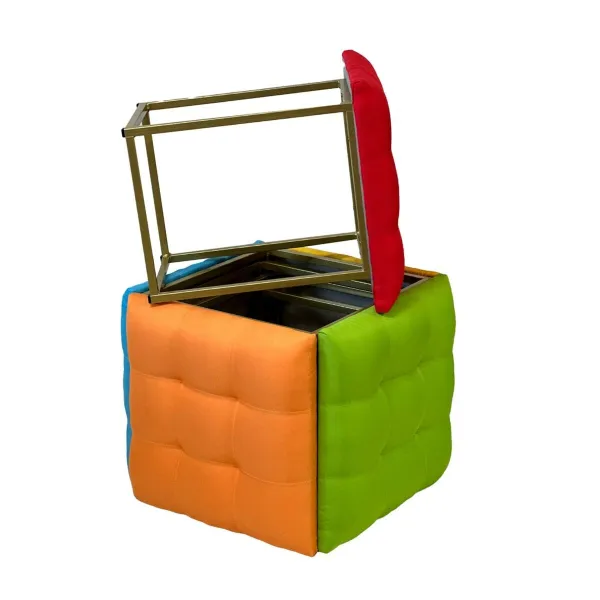 ķebļu komplekts GO GIFT Transformer Daudzkrāsains Āda Tērauds 50 x 50 x 50 cm Pufs 5-in-1 5 gb.