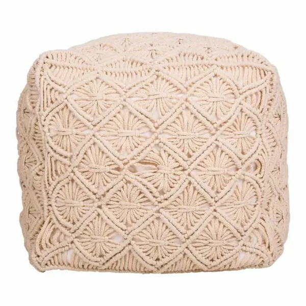 Pouffe Alexandra House Living Cream polystyrene 45 x 40 x 45 cm