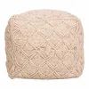 Pouffe Alexandra House Living Cream polystyrene 45 x 40 x 45 cm