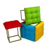 Set of stools GO GIFT Transformer Multicolour Leather Steel 50 x 50 x 50 cm Pouffe 5-in-1 5 Units