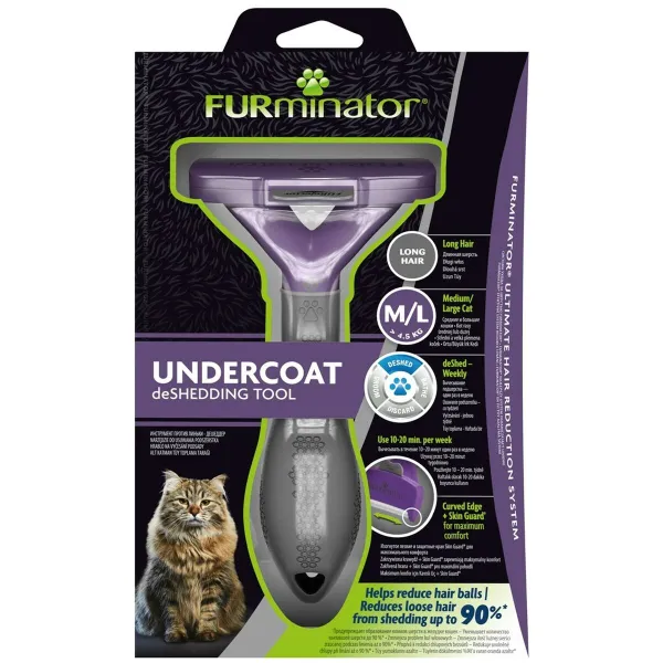 Щетка Furminator FUR151357 кот Большой Чёрный Фиолетовый