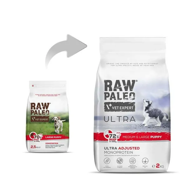 Pašarai VETEXPERT RAW PALEO Veršiena 2 Kg