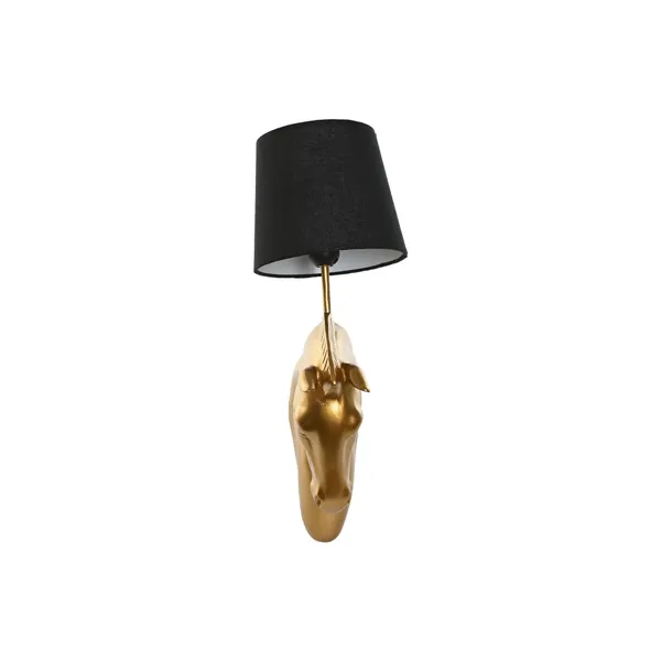 Wall Lamp Home ESPRIT Black Golden Horse 220 V 18 x 21,5 x 50,5 cm (2 Units)