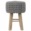 Stool Alexandra House Living Grey Bamboo Pinewood Sponge MDF Wood 32 x 44 x 32 cm