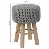 Stool Alexandra House Living Grey Bamboo Pinewood Sponge MDF Wood 32 x 44 x 32 cm