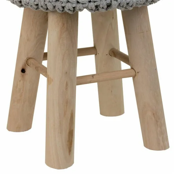 Stool Alexandra House Living Grey Bamboo Pinewood Sponge MDF Wood 32 x 44 x 32 cm