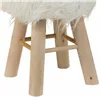 Stool Alexandra House Living White Plush Bamboo Pinewood Sponge MDF Wood 32 x 44 x 32 cm