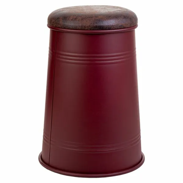 Stool Alexandra House Living Red Polyurethane Metal Particleboard 47 x 27 x 33 cm