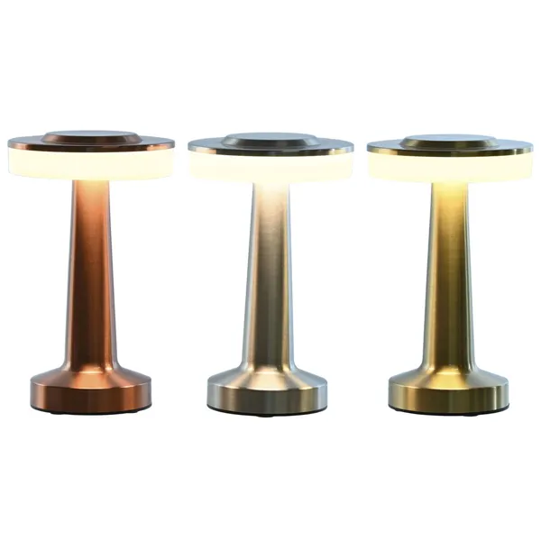 Desk lamp Home ESPRIT Copper Golden Silver 12 x 12 x 20 cm (3 Units)