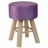 Stool Alexandra House Living Purple Velvet Bamboo Pinewood Sponge MDF Wood 32 x 44 x 32 cm