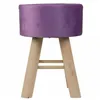 Stool Alexandra House Living Purple Velvet Bamboo Pinewood Sponge MDF Wood 32 x 44 x 32 cm