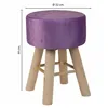 Stool Alexandra House Living Purple Velvet Bamboo Pinewood Sponge MDF Wood 32 x 44 x 32 cm