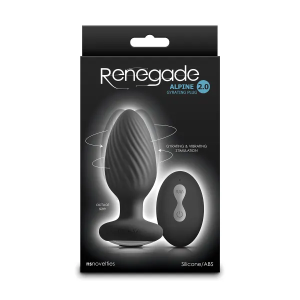 Vibrating Butt Plug NS Novelties Alpine 2.0 Black (8,8 cm)