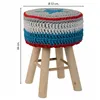 Stool Alexandra House Living Blue Bamboo Pinewood Sponge MDF Wood 32 x 44 x 32 cm