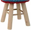 Stool Alexandra House Living Blue Bamboo Pinewood Sponge MDF Wood 32 x 44 x 32 cm