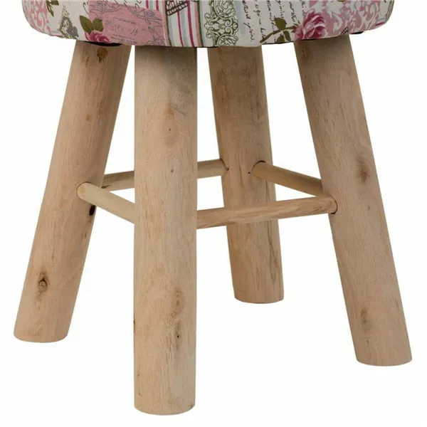 Stool Alexandra House Living Pink Bamboo Pinewood Sponge MDF Wood 32 x 44 x 32 cm