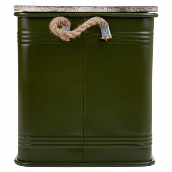 Stool Alexandra House Living Green Metal Rope Fir wood 36 x 36 x 39 cm