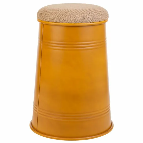 Stool Alexandra House Living Orange Sackcloth Metal Sponge MDF Wood 47 x 27 x 33 cm