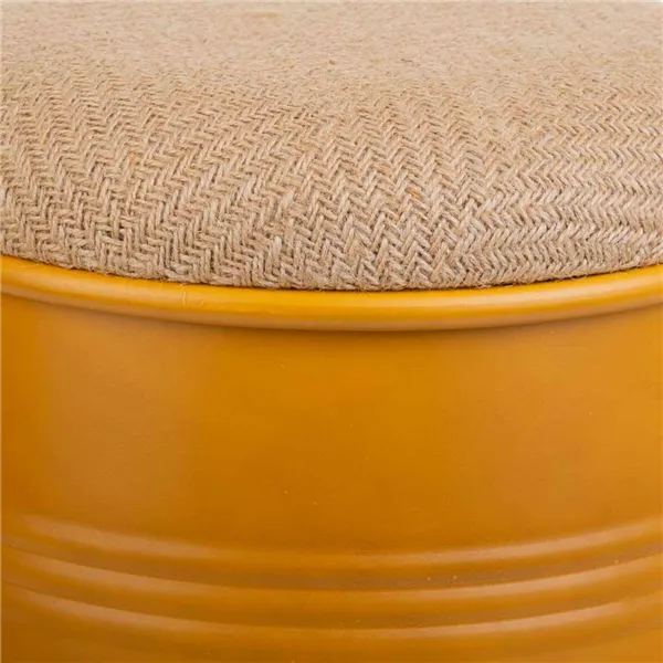 Stool Alexandra House Living Orange Sackcloth Metal Sponge MDF Wood 47 x 27 x 33 cm