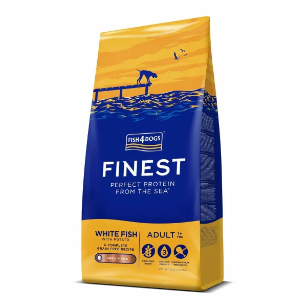Lopbarība FISH4DOGS Finest Ocean White fish S Zivs 6 Kg