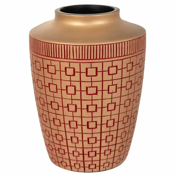 Vase Alexandra House Living Red Golden Polyresin 18 x 24 x 18 cm