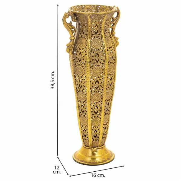 Vase Alexandra House Living Gold Iron 12 x 38 x 16 cm