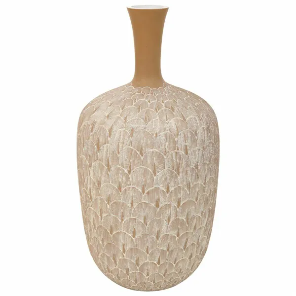 Vase Alexandra House Living White Golden Polyresin 21 x 41 x 21 cm