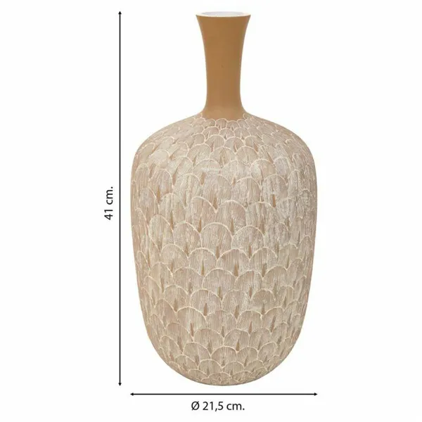 Vase Alexandra House Living White Golden Polyresin 21 x 41 x 21 cm