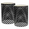 Flower Pot Stand Alexandra House Living Black Iron Tile 38 x 50 x 38 cm 2 Pieces