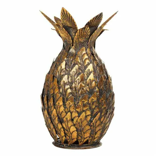 Candle Holder Alexandra House Living Golden Iron 15 x 26 x 15 cm Pineapple