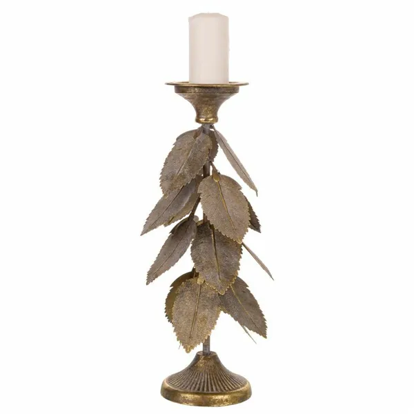 Candle Holder Alexandra House Living Golden Iron 19 x 43 x 19 cm Sheets