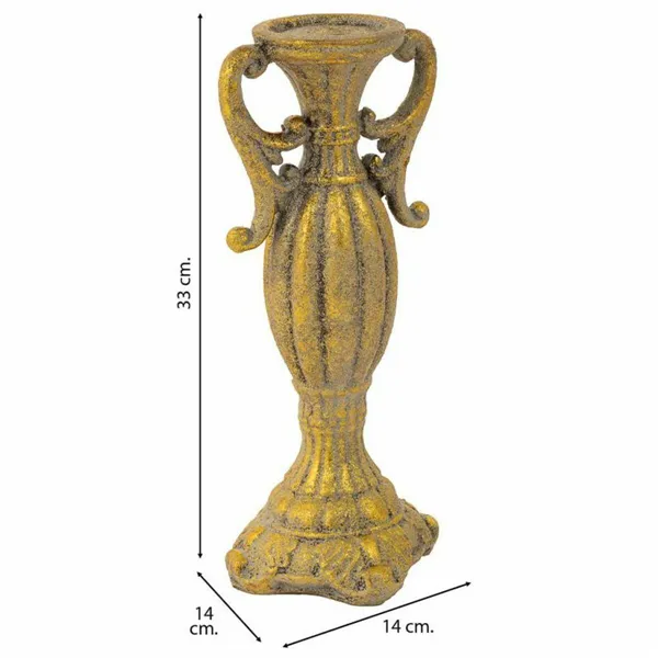 Candle Holder Alexandra House Living Gold Resin 14 x 33 x 14 cm