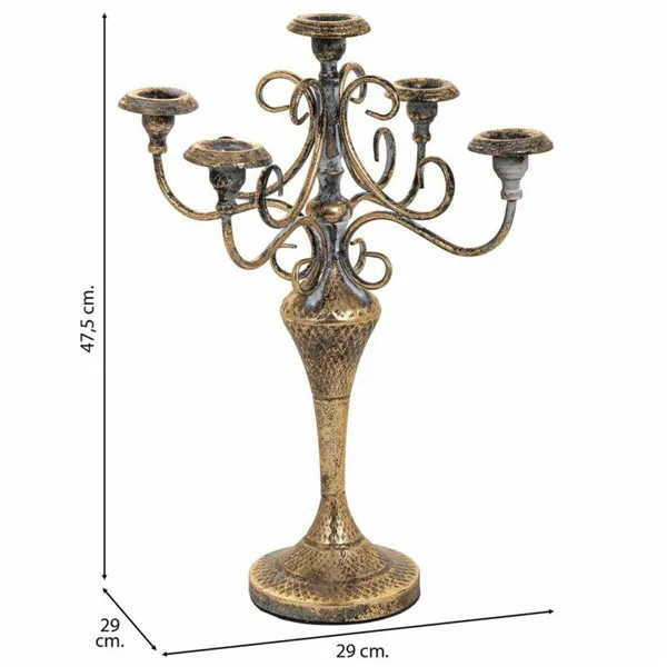 Candle Holder Alexandra House Living Gold Iron 29 x 47 x 29 cm