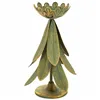 Candle Holder Alexandra House Living Gold Iron 21 x 31 x 21 cm Feathers