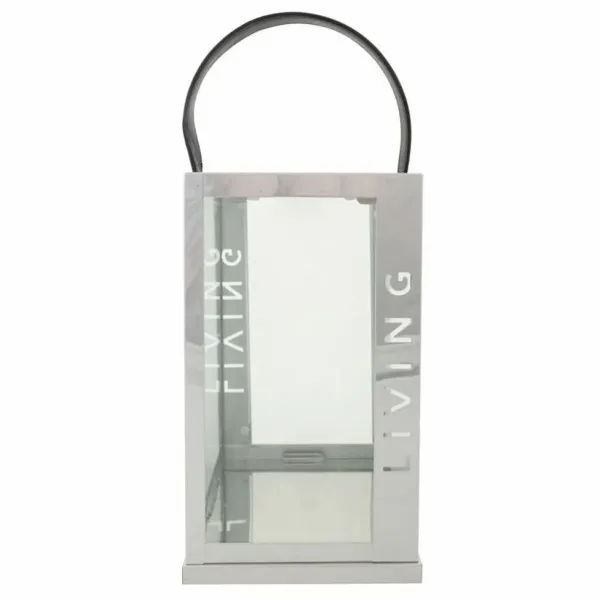 Lantern Alexandra House Living Silver Glass Stainless steel 18 x 30 x 18 cm