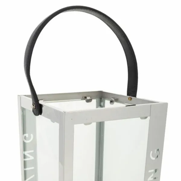 Lantern Alexandra House Living Silver Glass Stainless steel 18 x 30 x 18 cm