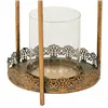 Candleholder Alexandra House Living Gold Glass Iron 19 x 42 x 19 cm