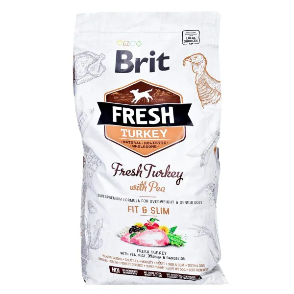 Pašarai Brit Fresh Suaugęs Turkija Žuvis Žirniai 12 kg