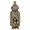 Candleholder Alexandra House Living Gold Glass Iron 21 x 55 x 21 cm