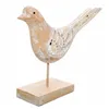 Decorative Figure Alexandra House Living White Natural Wood Glass Bird 26 x 12 x 30 cm