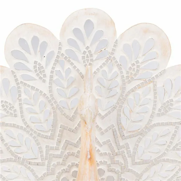 Decorative Figure Alexandra House Living Natural Glass MDF Wood Peacock 53 x 12 x 46 cm